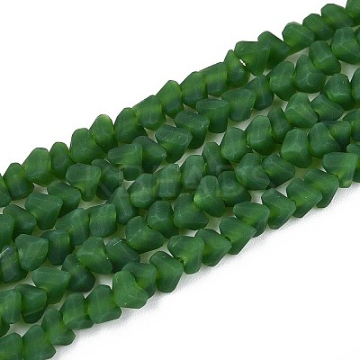 Frosted Opaque Glass Beads Strands GLAA-N017-4mm-17-1