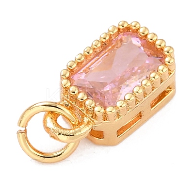 Real 18K Gold Plated Brass Inlaid Cubic Zirconia Charms ZIRC-L100-075G-1