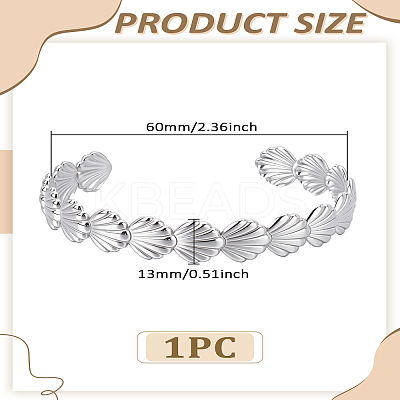 1Pc Stainless Steel Open Cuff Bangles for Women BJEW-LP0003-48A-1