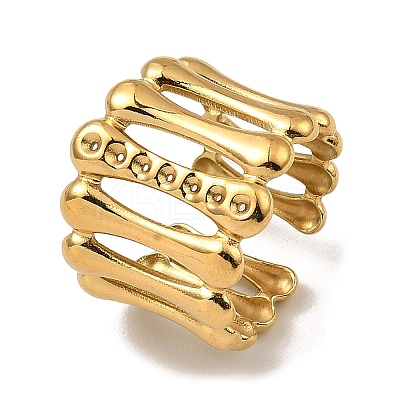 304 Stainless Steel Open Cuff Rings RJEW-Z018-06G-1