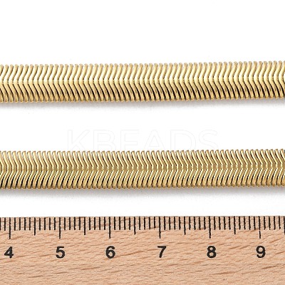 316 Surgical Stainless Steel Flat Snake Chain Necklaces LS-NJEW-P324-01G-1