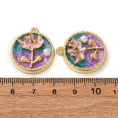 Light Gold Tone Alloy Enamel Pendants ENAM-B028-35KCG-03-1