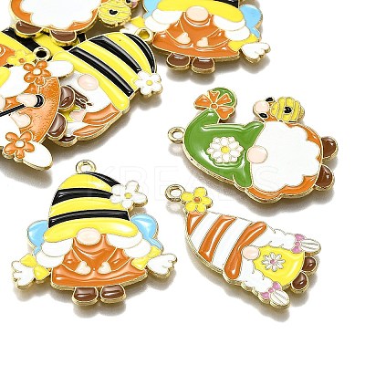 12Pcs 6 Styles Bees Theme Alloy Enamel Pandants FIND-FP0002-92-1
