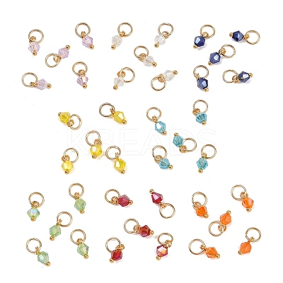 40Pcs 8 Colors Glass Charms PALLOY-JF04213-01-1