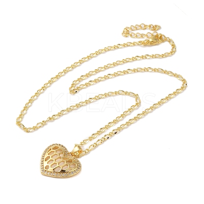 Brass Micro Pave Clear Cubic Zirconia Pendant Necklaces for Women LS-NJEW-S429-05G-01-1