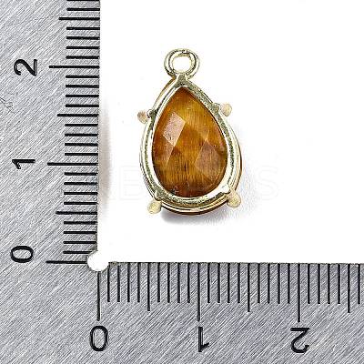 Natural Tiger Eye Faceted Pendants G-M431-16G-08-1
