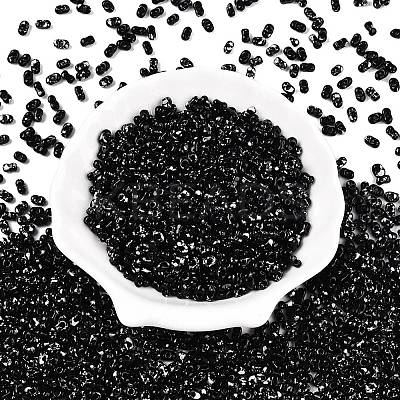 Picasso Spray Painted Glass Seed Beads SEED-T006-04-37-1
