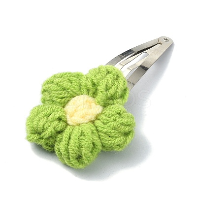 Handmade Cotton Knitting Ornament Iron Snap Hair Clips for Girls PHAR-JH00090-01-1
