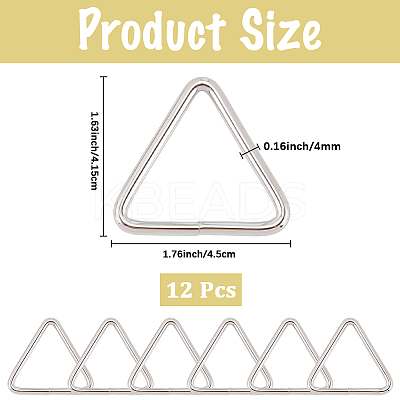 12Pcs Triangle Iron Linking Rings IFIN-CP0002-96P-1