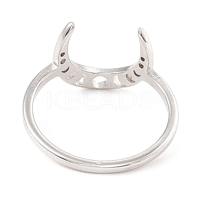 201 Stainless Steel Moon Phase Finger Ring for Women LS-RJEW-A006-07P-1-1