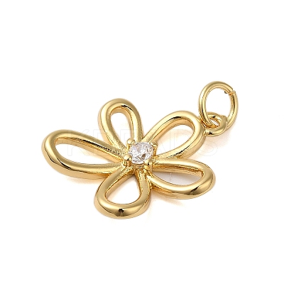 Rack Plating Brass & Clear Cubic Zirconia  Pendants KK-S372-18G-1