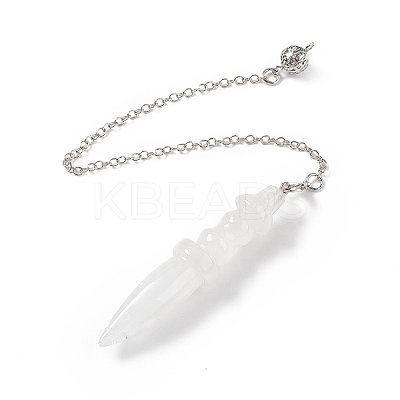 Natural Quartz Crystal Pointed Dowsing Pendulums AJEW-B020-06P-09-1