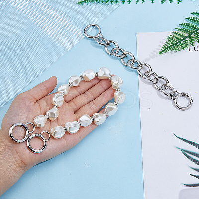 Plastic Pearl Alloy Phone Hand Strap Chains FIND-WH0260-55P-1