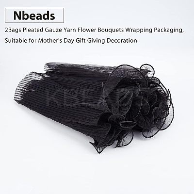 2Bags Pleated Gauze Yarn Flower Bouquets Wrapping Packaging OP-NB0001-13A-1
