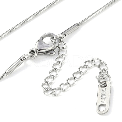 304 Stainless Steel Round Snake Chain Necklaces NJEW-Z044-01P-1