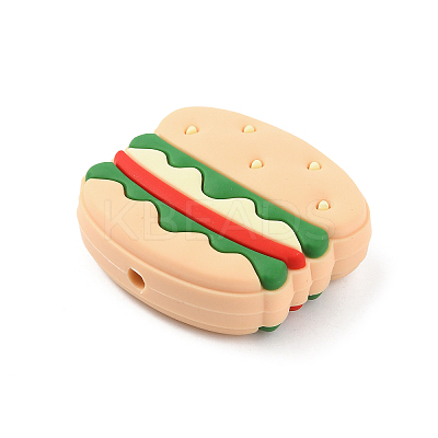 Hamburger Food Grade Eco-Friendly Silicone Beads SIL-WH0012-034B-1