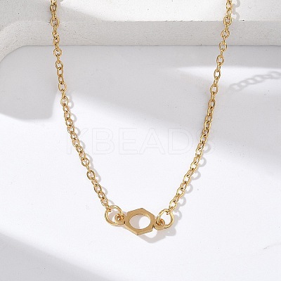304 Stainless Steel Chemical Symbol Pendant Necklaces NJEW-Z073-03G-01-1