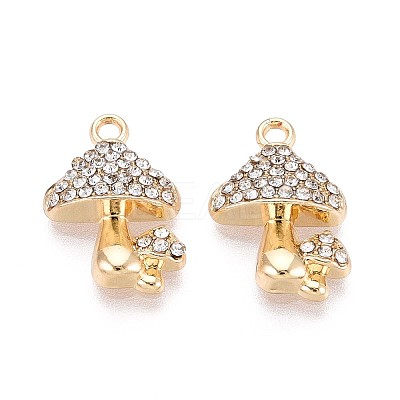 Rack Plating Alloy Rhinestone Pendants PALLOY-T091-25M-G-1
