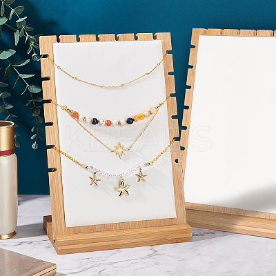 2 Bags Bamboo Wood Multiple Necklace Display Stands NDIS-PH0001-10A-1