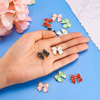 10Pcs 5 Colors Spray Painted Alloy Pendants FIND-TA0005-16-1