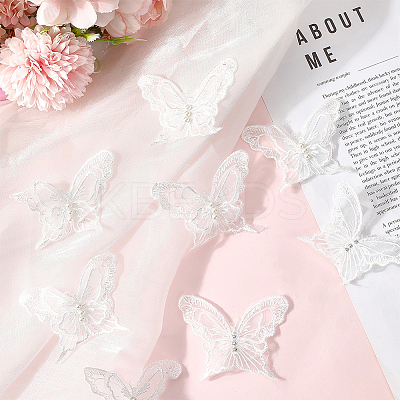 30Pcs Polyester Butterfly Lace Appliques DIY-CY0001-65B-1