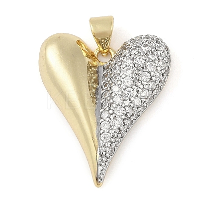 Brass Micro Pave Cubic Zirconia Pendants KK-Q821-02G-1