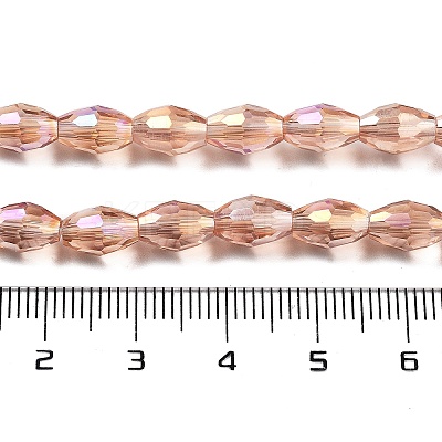 Transparent Electroplate Glass Beads Strands X-EGLA-A037-T6x8mm-B06-1