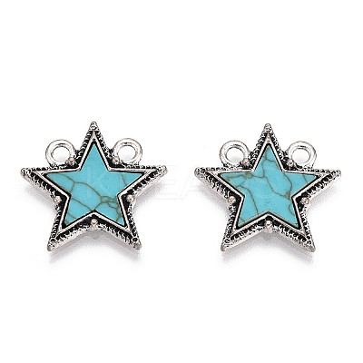 Alloy Pendants with Synthetic Turquoise PALLOY-TADZ0001-03AS-1