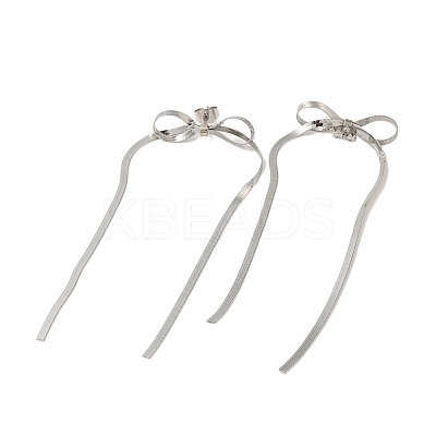 Non-Tarnish Bowknot 304 Stainless Steel Earrings for Women EJEW-U003-23P-1