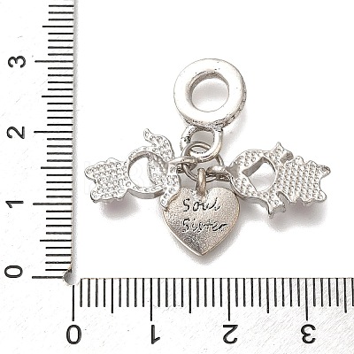 Rack Plating Alloy Rhinestone European Dangle Charms PALLOY-S189-42P-01-1