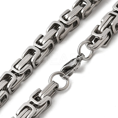 Non-Tarnish 201 Stainless Steel Byzantine Chain Necklaces NJEW-V0299-07-1