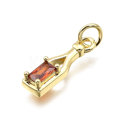 Brass Micro Pave Cubic Zirconia Pendants KK-Z100-21G-01-1