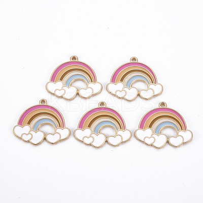 Rack Plating Alloy Enamel Pendants X-ENAM-S126-040-NR-1