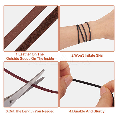 25M 5 Colors Flat Imitation Leather Cord OCOR-TA0001-46-1