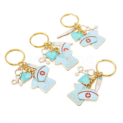 4Pcs Alloy Enamel Keychain KEYC-TAC00036-1