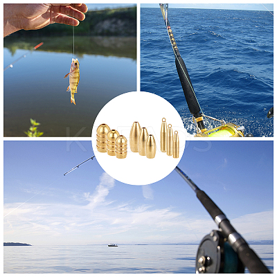 36 Pcs 9 Styles Brass Fishing Gear FIND-FH0001-62G-1