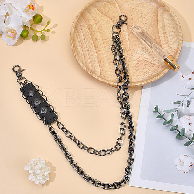 1Pc Alloy Double Layer Chain Belts for Pants AJEW-GF0011-93D-1