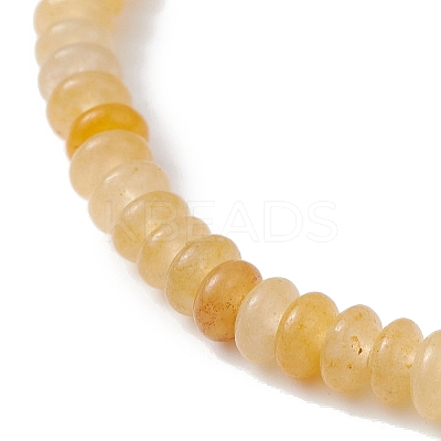 Natural Yellow Agate Rondelle & Pearl Beaded Stretch Bracelets BJEW-JB09918-06-1