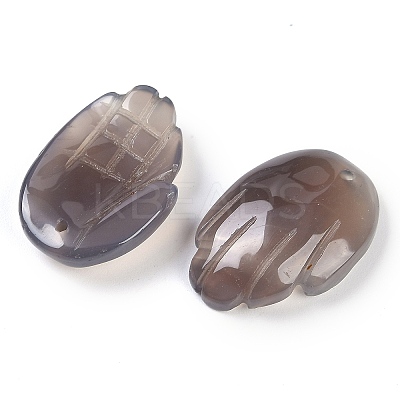 Natural Grey Agate Pendants G-K359-03L-1