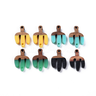 Opaque Resin & Walnut Wood Links Connectors RESI-T035-41-1
