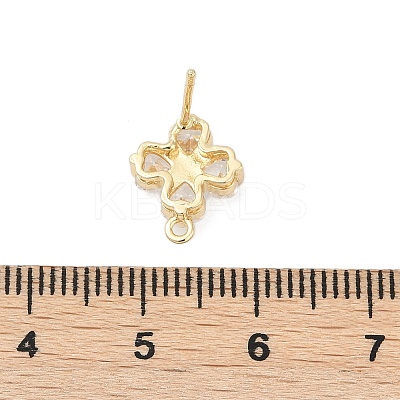 Brass Micro Pave Cubic Zirconia Stud Earring Findings KK-Z094-07G-1