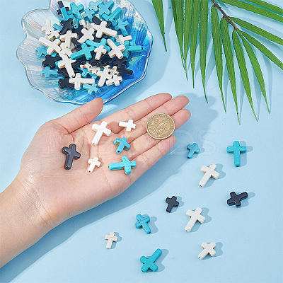 180Pcs 9 Styles Synthetic Turquoise Beads G-FI0001-22-1