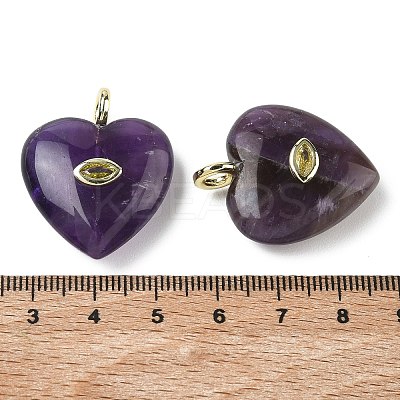 Natural Amethyst Pendants G-P585-03G-11-1