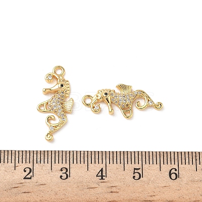 Brass Micro Pave Clear Cubic Zirconia Pendants KK-D504-14G-1