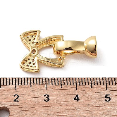 Rack Plating Brass Micro Pave Cubic Zirconia Ice Pick Pinch Bails ZIRC-P117-01A-G-1