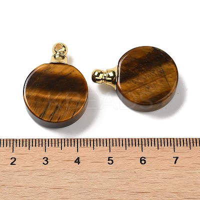 Natural Tiger Eye Perfume Bottle Pendants G-Z039-02G-05-1