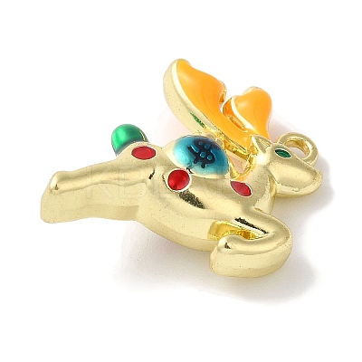 Christmas Deer with Money Bag Rack Plating Alloy Enamel Pendants FIND-I039-024A-G-1