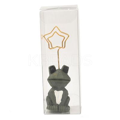 Frog Metal Name Card Holder AJEW-G029-03-1