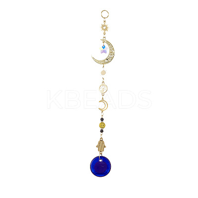 Evil Eye Lampwork Pandant Decorations HJEW-JM01002-1