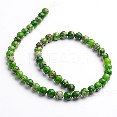 Dyed & Heated Natural Imperial Jasper Round Bead Strands G-M274-02-10mm-1